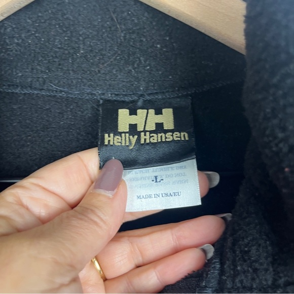 Vintage HELLY HANSEN Jacket Women's Large Black Full Zip Thick Fleece Outdoor - Picture 3 of 13